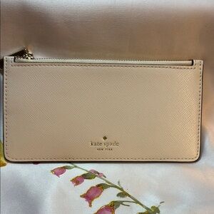 NWOT-Kate Spade Beige Leather Pouch